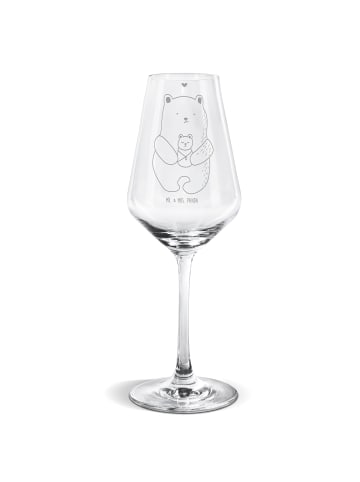 Mr. & Mrs. Panda Weißwein Glas Bär Baby ohne Spruch in Transparent