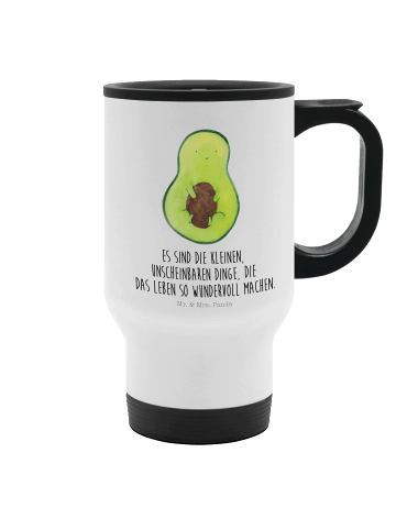 Mr. & Mrs. Panda Thermobecher Avocado Kern mit Spruch in Weiß