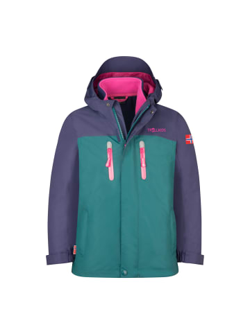Trollkids 3 in 1 Jacke Bryggen in deep violet