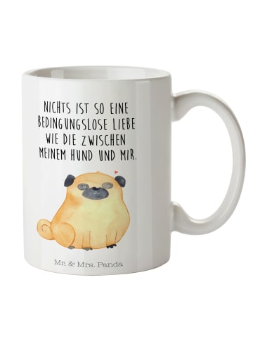 Mr. & Mrs. Panda Mug Mops mit Spruch in Weiß