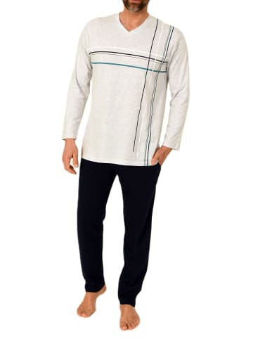 NORMANN Schlafanzug langarm Pyjama - 84613 in grau