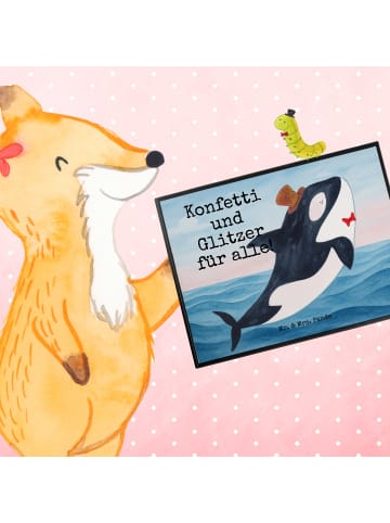 Mr. & Mrs. Panda Schreibunterlage Orca Zylinder Design mit Spruch in Weiß