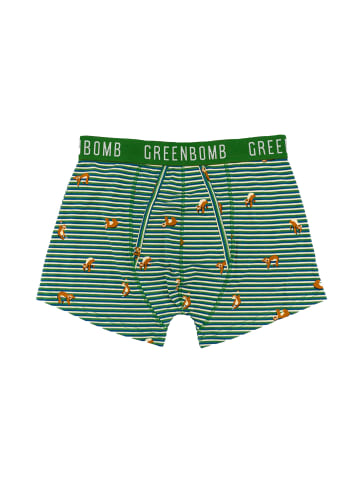 GreenBomb Trunk Animal Sloth in Grün gestreift