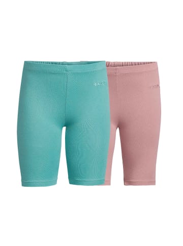 New Life Kurze Hose Radler 2Pack in Rosa/Türkis