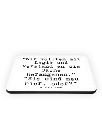 Mr. & Mrs. Panda Kühlschrankmagnet "Wir sollten mit Logik... mit... in Weiß
