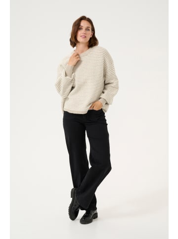 Kaffe Strickpullover KAellery Loose fit in Feather Grey/ Chalk Structure