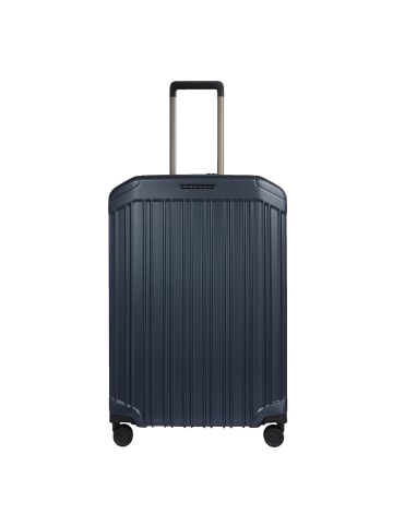 Piquadro PQ-Light 4 Rollen Trolley 69 cm mit Dehnfalte in matt blue