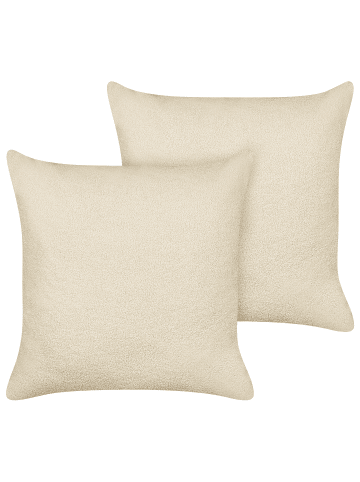 Beliani 2er-Set Dekokissen LEUZEA in Beige