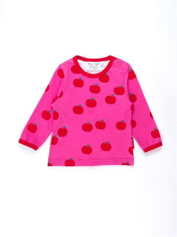 Toby Tiger Langarmshirt mit Apfel Print in rosa