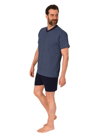 NORMANN kurzarm Schlafanzug Shorty Pyjama print - 77238 in navy