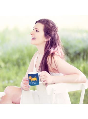 Mr. & Mrs. Panda Teetasse Sternzeichen Löwe mit Spruch in Sternenhimmel Blau