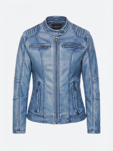 KOROSHI Damen-bikerjacke aus kunstleder in blau