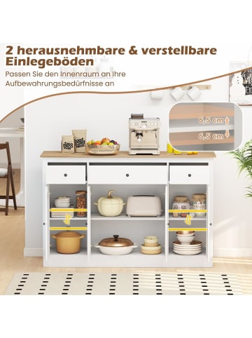COSTWAY Sideboard 140 cm in Weiß