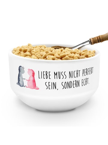 Mr. & Mrs. Panda Schüssel Axolotl Liebe mit Spruch in Weiß
