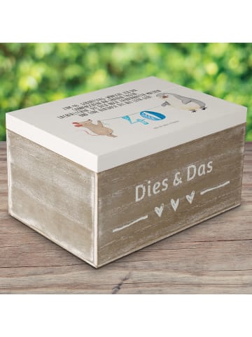 Mr. & Mrs. Panda Geschenkbox 40. Geburtstag Maus Pinguin mit Spruch in Weiß