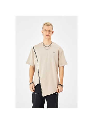 Ossy Homer Herren ZIP T-Shirt 320gsm Oversize in Beige