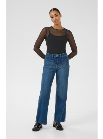 Kaffe Langarm-Bluse KAsolla Slim fit in Black Deep