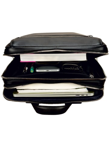 Leonhard Heyden Montreal Business-Rucksack Leder 44 cm Laptopfach in schwarz