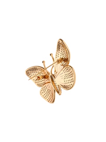 faina Women Brooch With Butterfly Motif in Rose Gold Turquoise