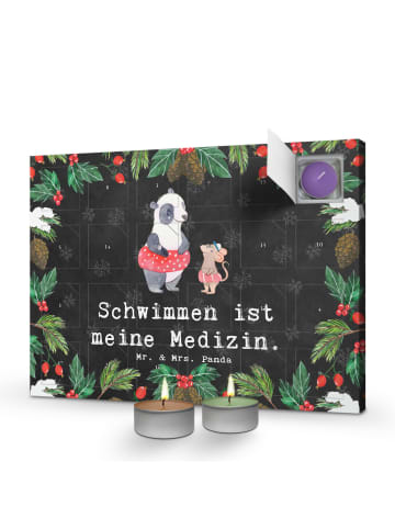 Mr. & Mrs. Panda Adventskalender mit Kerzen Otter Schwimmen mit ... in Kreidetafel