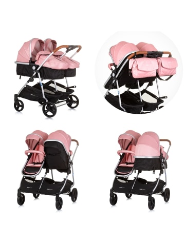 Chipolino Geschwisterkinderwagen Duo Smart in rosa