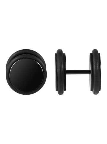 Adeliás Unisex Ohrringe – Ohrstecker aus Edelstahl in schwarz