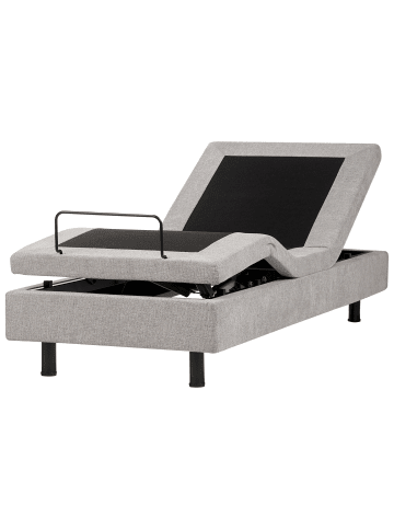 Beliani Einzelbett CASTELLAN in Grau/Schwarz - (W) 80 x (H) 37 x (L) 200 cm