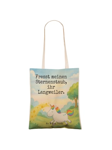 Mr. & Mrs. Panda Stofftragetasche Einhorn Happy Design mit Spruch in Weiß