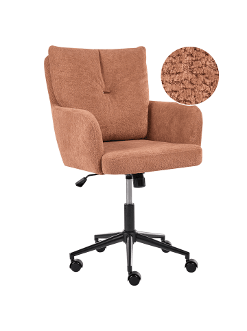 Beliani Bürostuhl ALPINE in Braun/Schwarz - (W) 61 x (H) 90 x (L) 71 cm