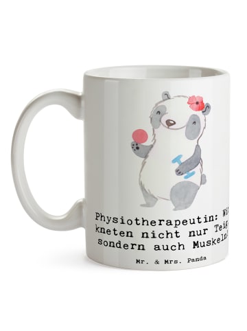 Mr. & Mrs. Panda Teetasse Physiotherapeutin Humor mit Spruch in Weiß