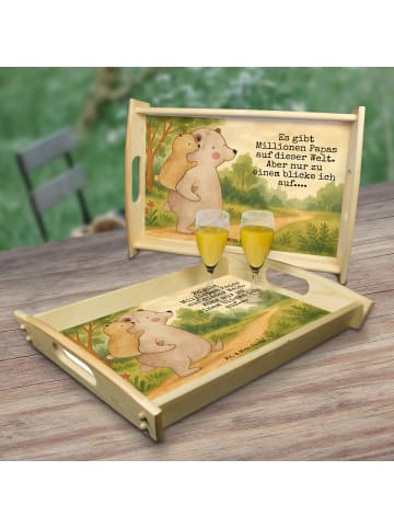 Mr. & Mrs. Panda Servier Tablett Papa Bär Design mit Spruch in Weiß