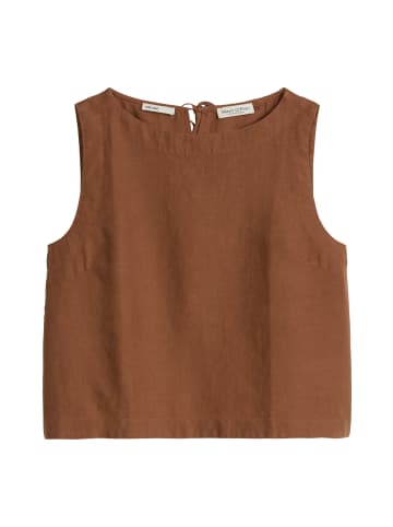 Marc O'Polo Ärmellose Leinenbluse regular in Burnt Brown