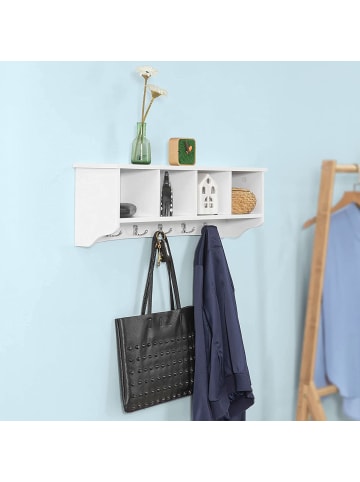 SoBuy Wandgarderobe in Weiß - (B)73 x (H)24 x (T)16cm