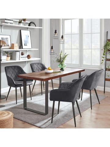 SONGMICS 6er-Set: Esszimmerstuhl in Grau - (B)60 x (H)85 x (T)62.5 cm