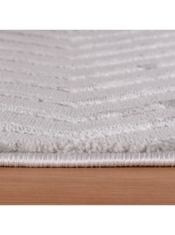 KADIMA DESIGN Teppich Kurzflor Tiefeneffekt-Muster Polypropylen Wohnzimmer in Silber