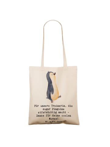 Mr. & Mrs. Panda Einkaufsbeutel Eiskunstlauf Trainerin mit Spruch in Creme