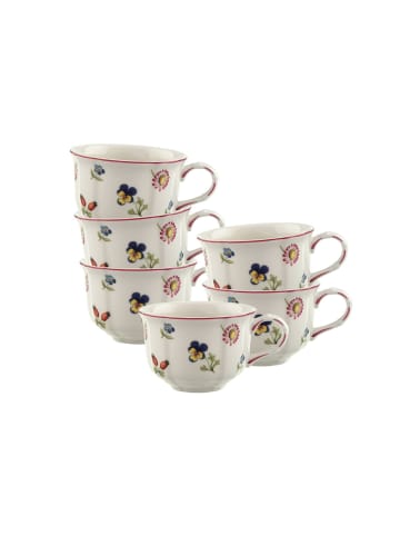 Villeroy & Boch 6er Set Teetassen Petite Fleur in Weiß 130 ml in weiß