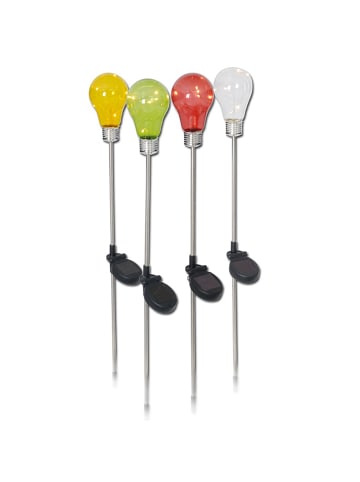 näve LED Solarleuchte "Glühbirne" in bunt - (L)9 cm x (B)9 cm x (H)76 cm