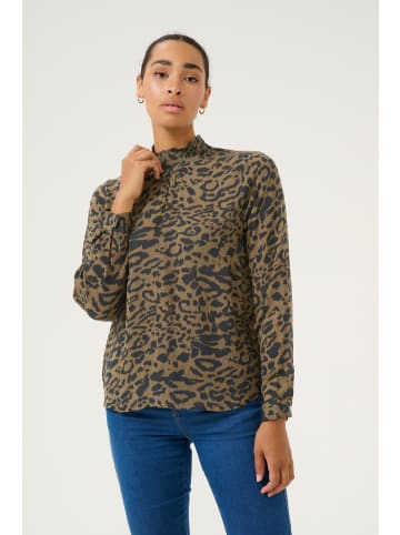 Kaffe Bluse langarm KAamber Regular fit in Major Brown/Black Leopard