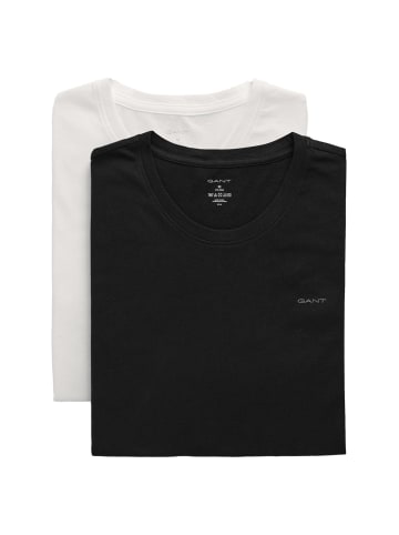 Gant T-Shirt 2er Pack in Schwarz/Weiß