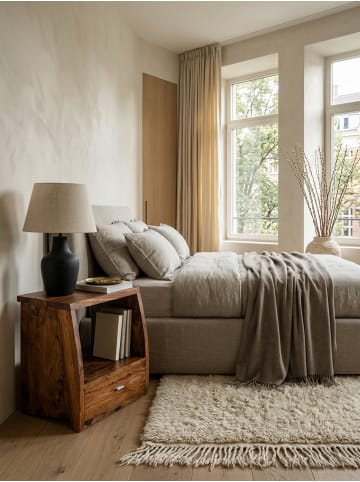 KADIMA DESIGN Nachttisch MUMBAI Massiv-Holz Nacht-Kommode 53 cm 1