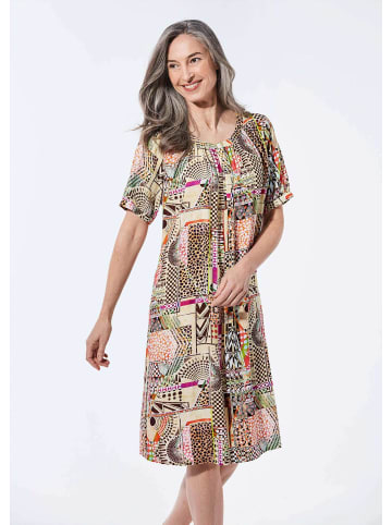 GOLDNER Hängerchen Kleid im Mustermix in beige / gemustert