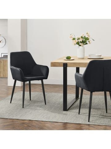 en.casa Esszimmerstuhl Hollola in Schwarz (B)57cm (H)86cm (T)56cm