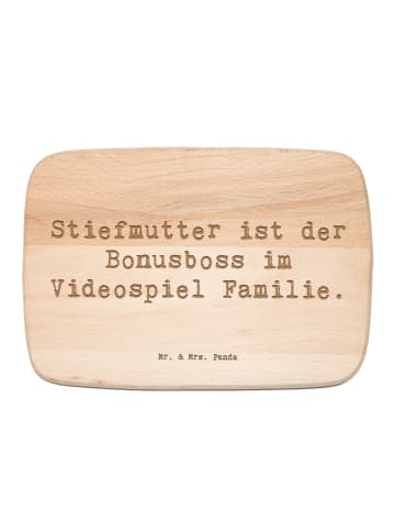 Mr. & Mrs. Panda Schneidebrett Spruch Stiefmutter Bonusboss mit ... in Transparent