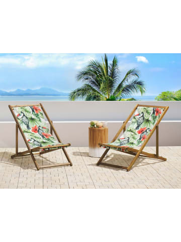 Beliani 2er-Set Stoffbezug ANZIO/AVELLINO in Bunt/Weiß/Grün