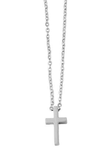 Adeliás Unisex Halskette mit Anhänger – Kreuz aus Edelstahl in silber