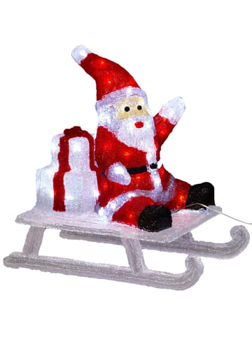 Fééric Lights and Christmas LED-Weihnachtsmann mit Schlitten, 60 LED in Mehrfarben, 25 x 48 x 49 cm