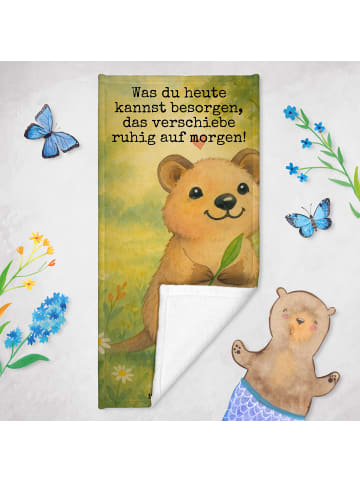 Mr. & Mrs. Panda Duschhandtuch Quokka Happy Design mit Spruch in Weiß