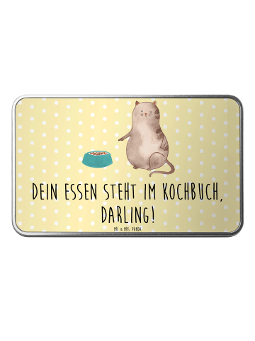 Mr. & Mrs. Panda Geschenkbox Katze Fressen mit Spruch in Gelb Pastell