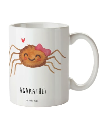 Mr. & Mrs. Panda Tasse Spinne Agathe Freude mit Spruch in Weiß